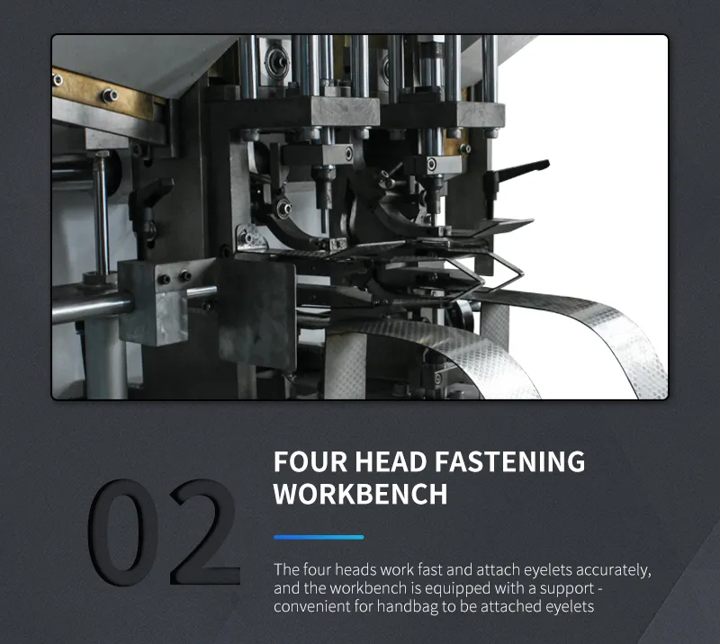 Four headed eyelet punching machine fastening workbench