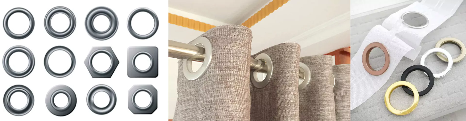 Metal eyelets curtain ring