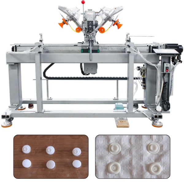 automatic snap button attaching machine