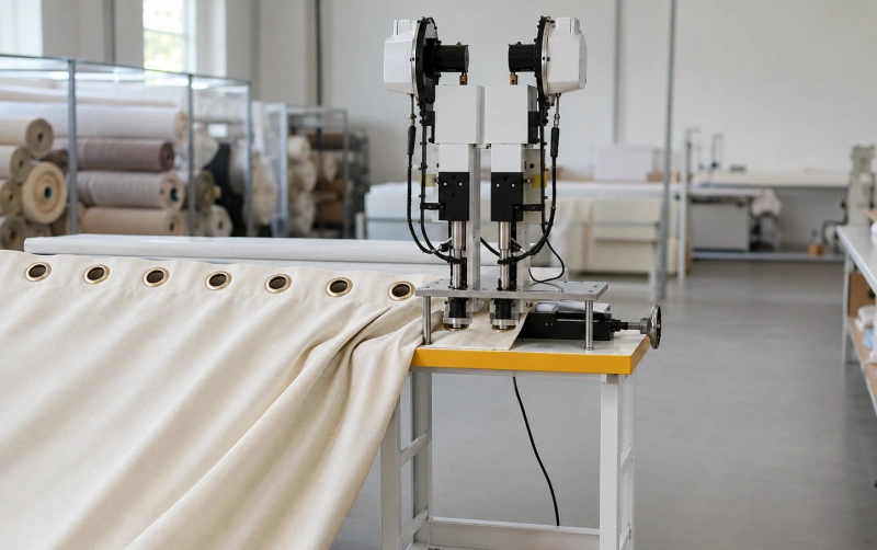 double head eyelet machine for curtain manufacturing