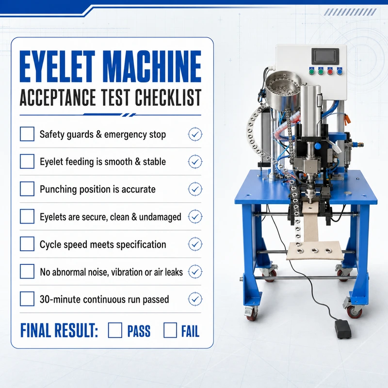 eyelet machine acceptance test checklist