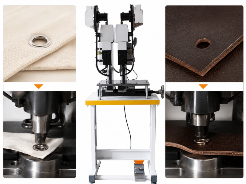 pre punching comparison for fabric and thick leather eyelet installation