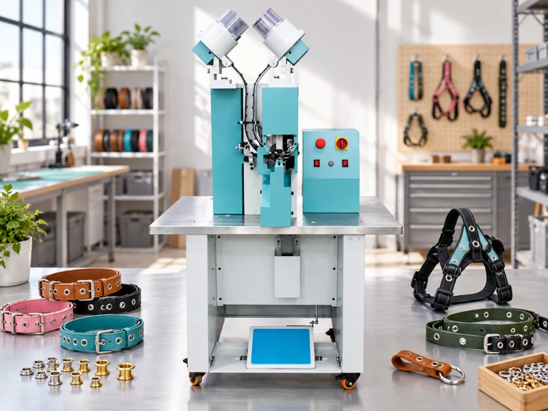eyelet machine for pet collars harnesses and leather accessories