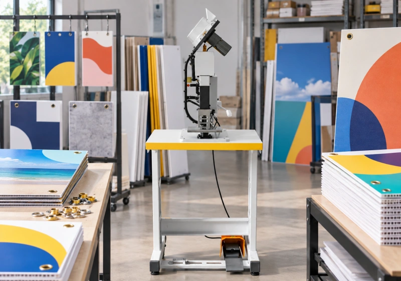 eyelet machine for retail displays and signboards