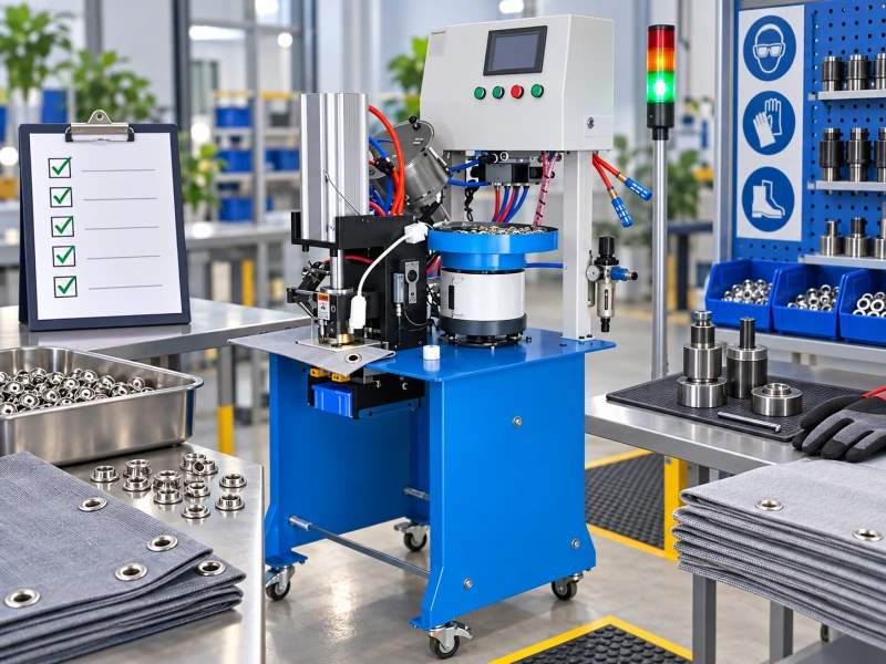 eyelet machine inspection station with tooling
