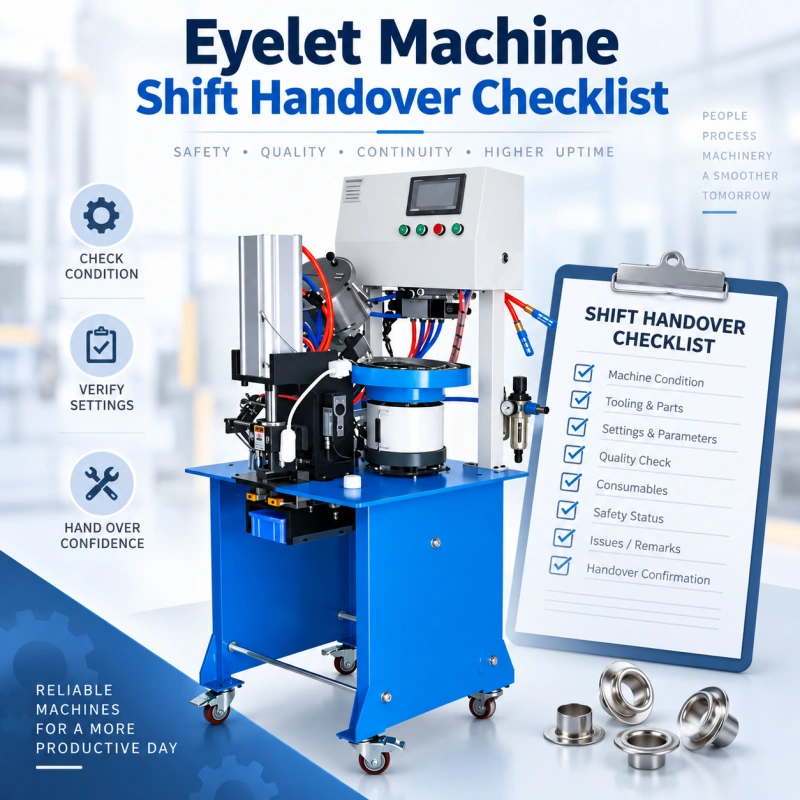 eyelet machine shift handover checklist