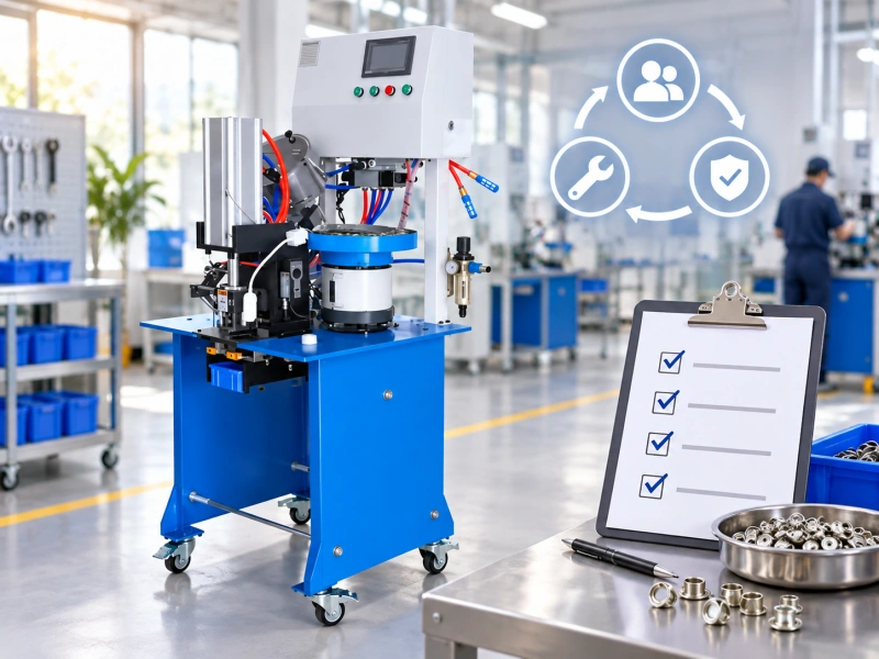 eyelet machine with shift handover checklist