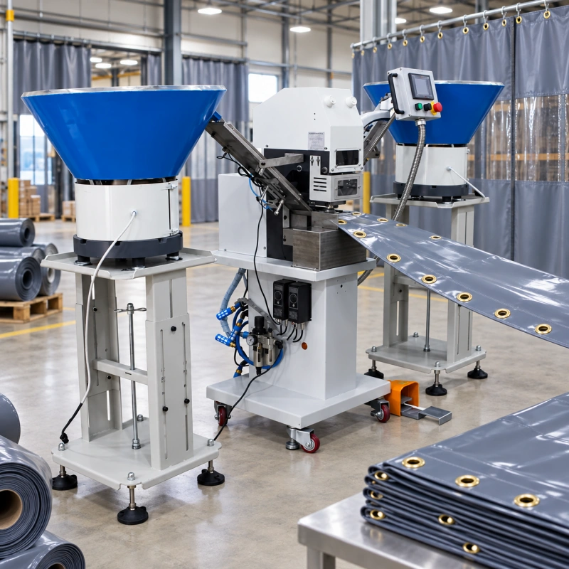 eyelet machines for industrial curtains and warehouse dividers