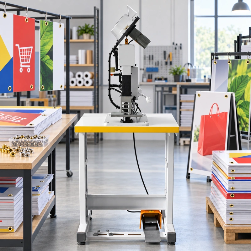 eyelet machines for retail displays and sign boards