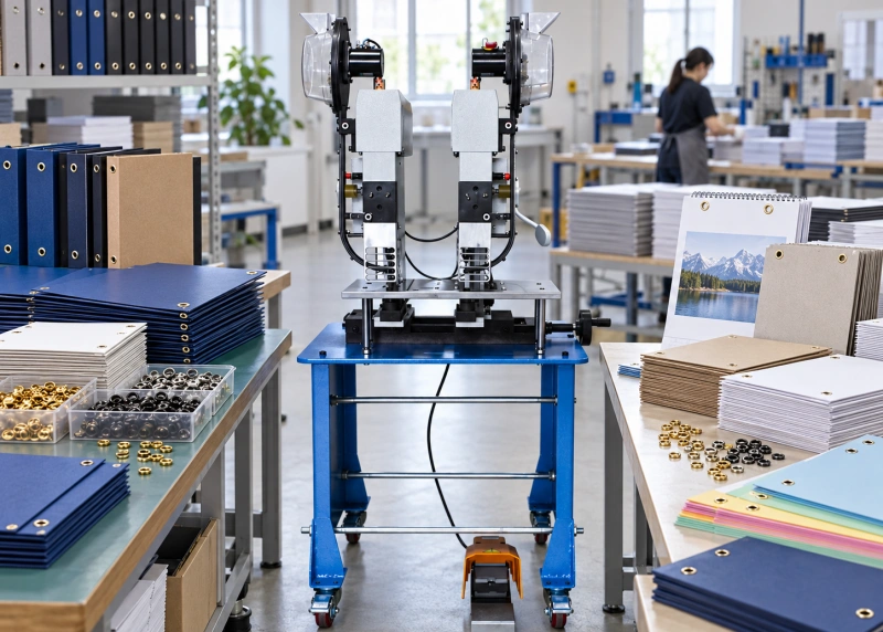 eyeletting machine for binders and calendars