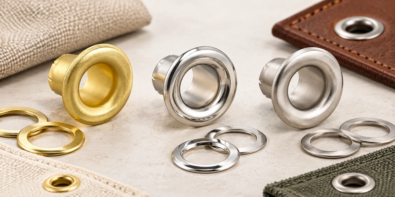 brass steel and stainless steel eyelet samples