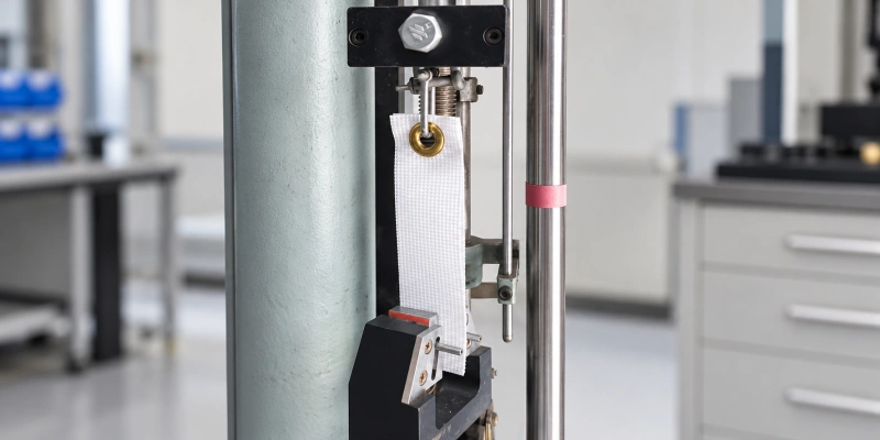 eyelet pull out strength test on woven strap