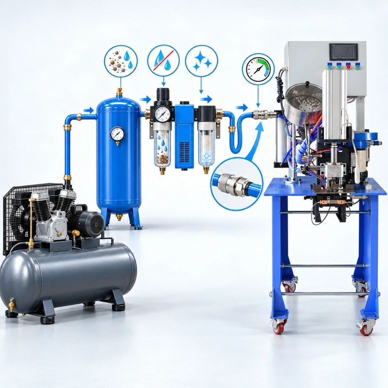 pneumatic eyelet machine compressed air system
